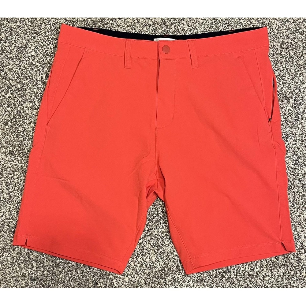 TEE TIME Shorts Mens 32 Red Chino Golf Stretch Lightweight Performance Pockets‎
